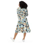 ViaFashion Abstract Art Midi Dress – Modern Geometric Elegance - Image 3
