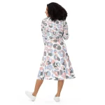 ViaFashion Soft Blush Leopard Long Sleeve Midi Dress - Image 4