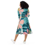 ViaFashion Tropical Bliss Long Sleeve Midi Dress - Image 4