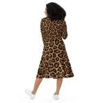 ViaFashion Bold Leopard Long Sleeve Midi Dress - Image 4