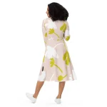 ViaFashion Earthy Blossom Long Sleeve Midi Dress - Image 4