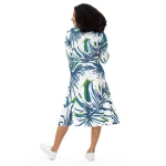 ViaFashion Tropical Breeze Long Sleeve Midi Dress - Image 4