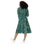 ViaFashion Serpentine Flow Long Sleeve Midi Dress - Image 4