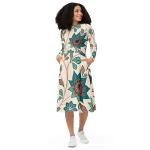 ViaFashion Boho Chic Floral Midi Dress – Vintage Elegance with a Modern Twist