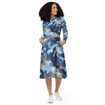ViaFashion Urban Edge Camo Midi Dress – Bold & Confident
