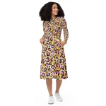 ViaFashion Wild Elegance Leopard Midi Dress – Fierce & Feminine
