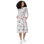 ViaFashion Soft Blush Leopard Long Sleeve Midi Dress