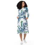 ViaFashion Tropical Breeze Long Sleeve Midi Dress