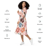 ViaFashion Elegance Long Sleeve Midi Dress – Chic & Flattering, Perfect for Any Occasion - Image 4