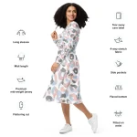 ViaFashion Soft Blush Leopard Long Sleeve Midi Dress - Image 6