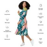 ViaFashion Tropical Bliss Long Sleeve Midi Dress - Image 6