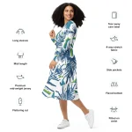 ViaFashion Tropical Breeze Long Sleeve Midi Dress - Image 6