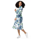 ViaFashion Tropical Breeze Long Sleeve Midi Dress - Image 2
