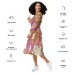 ViaFashion Tropical Bliss Long Sleeve Midi Dress - Image 6