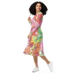 ViaFashion Vintage Bloom Long Sleeve Midi Dress - Image 2