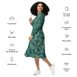 ViaFashion Serpentine Flow Long Sleeve Midi Dress - Image 6