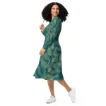 ViaFashion Serpentine Flow Long Sleeve Midi Dress - Image 2