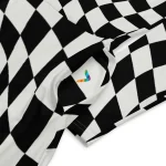 ViaFashion Illusionist Long Sleeve Midi Dress – Bold Black & White Checkered Pattern - Image 5