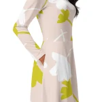 ViaFashion Earthy Blossom Long Sleeve Midi Dress - Image 3