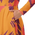 ViaFashion Sunset Aura Long Sleeve Midi Dress – Bold Abstract Elegance - Image 4