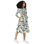 ViaFashion Abstract Art Midi Dress – Modern Geometric Elegance - Image 4