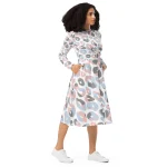 ViaFashion Soft Blush Leopard Long Sleeve Midi Dress - Image 5