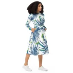 ViaFashion Tropical Breeze Long Sleeve Midi Dress - Image 5