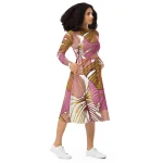 ViaFashion Tropical Bliss Long Sleeve Midi Dress - Image 5