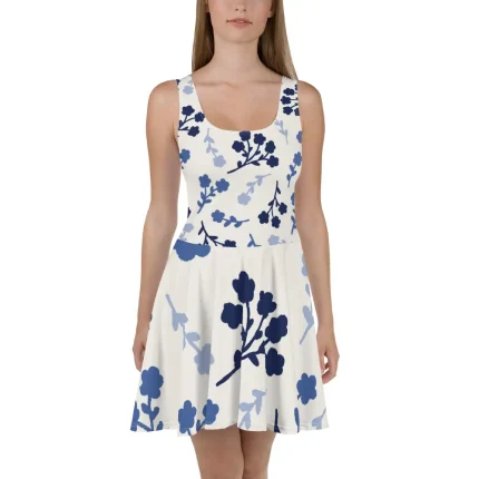 ViaFashion Indigo Bloom Skater Dress