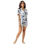 ViaFashion Indigo Bloom Women’s Short Sleeve Pajama Top