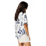 ViaFashion Indigo Bloom Women’s Short Sleeve Pajama Top - Image 2