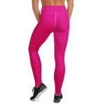 ViaFashion BloomFlex High-Waist Yoga Leggings – Vibrant Pink, Sculpting & Ultra-Stretch - Image 5