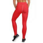 ViaFashion IgniteFlex High-Waist Yoga Leggings – Fiery Red, Sculpting & Ultra-Stretch - Image 2