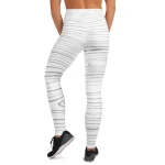 ViaFashion ZenFlex High-Waist Yoga Leggings – Silver Wave Pattern, Soft & Ultra-Stretch - Image 2