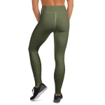 ViaFashion EarthFlex High-Waist Yoga Leggings – Deep Olive Green, Sculpting & Ultra-Stretch - Image 2