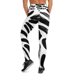 ViaFashion InkFlow High-Waist Yoga Leggings – Bold Black Brushstroke Design, Ultra-Stretch & Breathable - Image 2