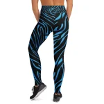 ViaFashion MidnightFlex High-Waist Yoga Leggings – Electric Blue Zebra Print, Ultra-Stretch & Breathable - Image 2