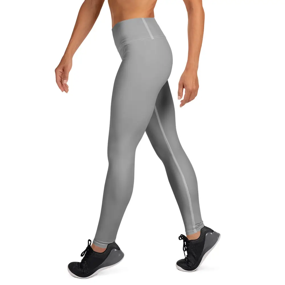 all-over-print-yoga-leggings-white-left-67be0dbb0f4bb.jpg ViaFashion SteelFlex High-Waist Yoga Leggings – Sleek Grey, Sculpting & Ultra-Stretch - Image 1