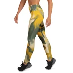 ViaFashion MarbleFlex High-Waist Yoga Leggings – Golden Marble Print, Soft & Ultra-Stretch