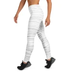 ViaFashion ZenFlex High-Waist Yoga Leggings – Silver Wave Pattern, Soft & Ultra-Stretch