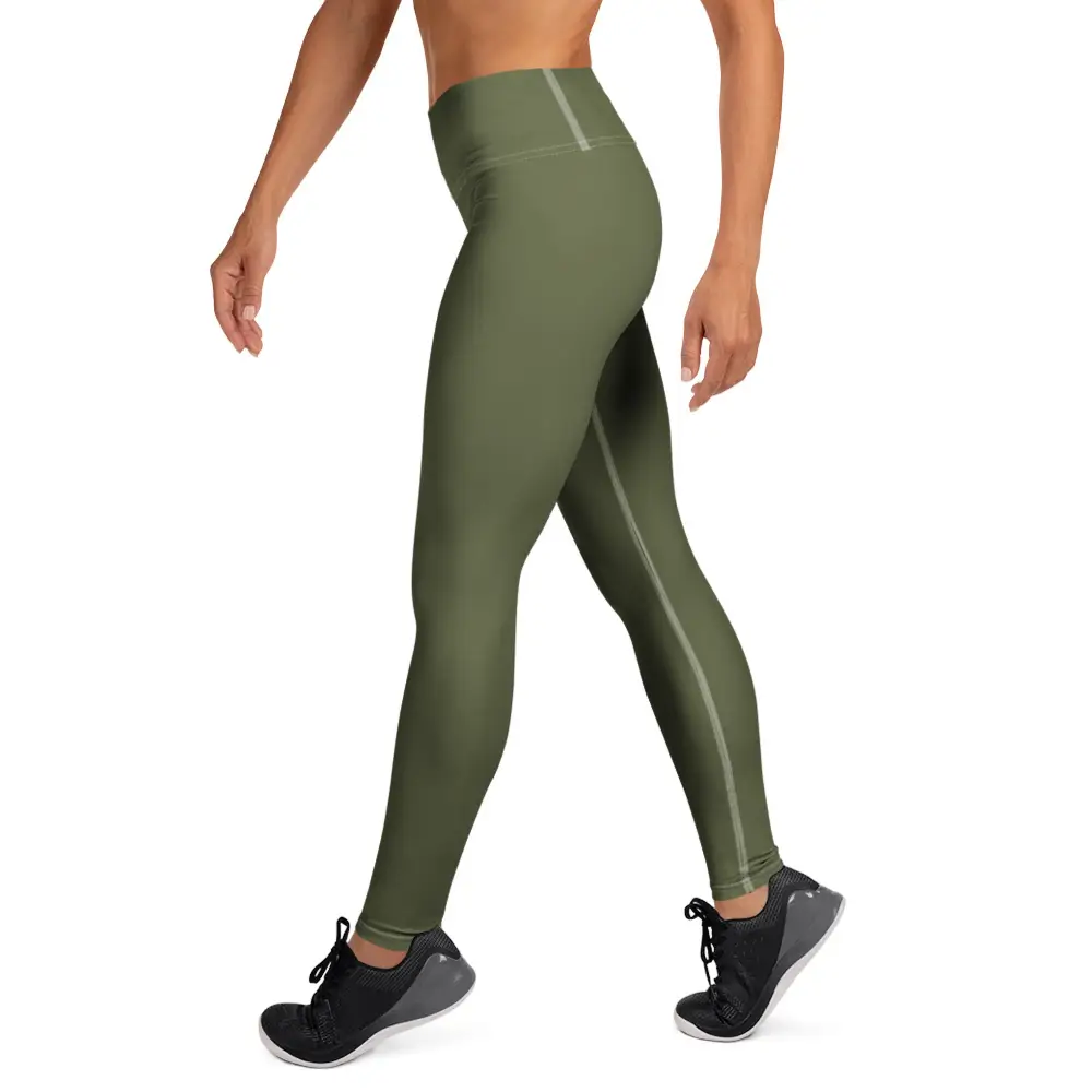 all-over-print-yoga-leggings-white-left-67c0ba7a36c0a.jpg ViaFashion EarthFlex High-Waist Yoga Leggings – Deep Olive Green, Sculpting & Ultra-Stretch - Image 1