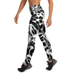 ViaFashion ShadowFlex High-Waist Yoga Leggings – Monochrome Leopard Print, Ultra-Stretch & Sculpting Fit
