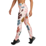 ViaFashion BloomFlex High-Waist Yoga Leggings – Retro Floral Print, Ultra-Stretch & Breathable