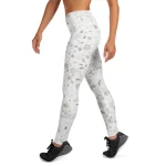 ViaFashion TerraFlex High-Waist Yoga Leggings – Neutral Terrazzo Print, Ultra-Stretch & Breathable