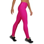 ViaFashion BloomFlex High-Waist Yoga Leggings – Vibrant Pink, Sculpting & Ultra-Stretch - Image 3