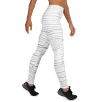 ViaFashion ZenFlex High-Waist Yoga Leggings – Silver Wave Pattern, Soft & Ultra-Stretch - Image 3