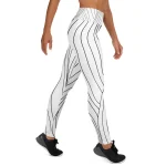ViaFashion FlowFlex High-Waist Yoga Leggings – Sleek Monochrome Wave Design, Soft & Ultra-Stretch - Image 3
