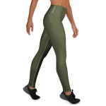 ViaFashion EarthFlex High-Waist Yoga Leggings – Deep Olive Green, Sculpting & Ultra-Stretch - Image 3
