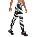 ViaFashion InkFlow High-Waist Yoga Leggings – Bold Black Brushstroke Design, Ultra-Stretch & Breathable - Image 3