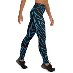 ViaFashion MidnightFlex High-Waist Yoga Leggings – Electric Blue Zebra Print, Ultra-Stretch & Breathable - Image 3